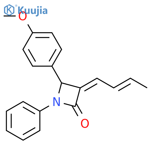 2-Azetidinone, 3-(2E)-2-buten-1-ylidene-4-(4-methoxyphenyl)-1-phenyl-, (3Z)- structure