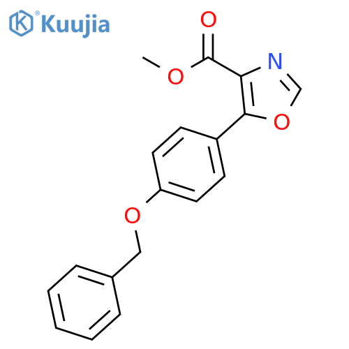 4-Oxazolecarboxylic acid, 5-[4-(phenylmethoxy)phenyl]-, methyl ester structure