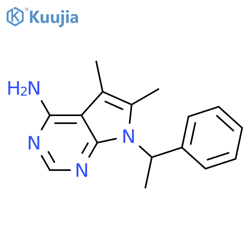 7H-PYRROLO[2,3-D]PYRIMIDIN-4-AMINE, 5,6-DIMETHYL-7-(1-PHENYLETHYL)- structure