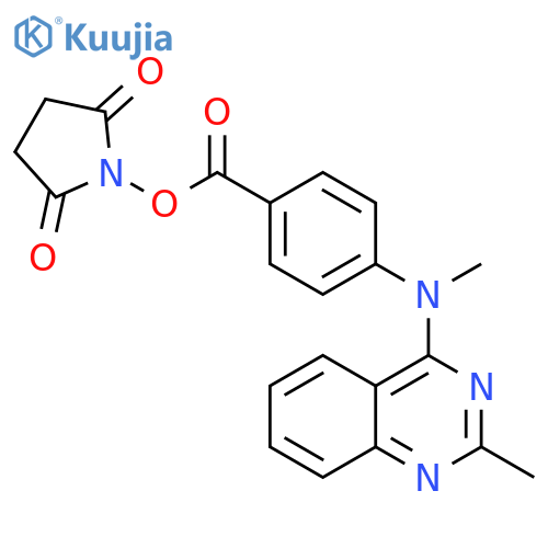 Benzoic acid, 4-[methyl(2-methyl-4-quinazolinyl)amino]-, 2,5-dioxo-1-pyrrolidinyl ester structure