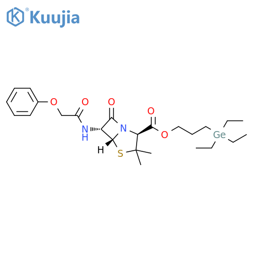 4-Thia-1-azabicyclo[3.2.0]heptane-2-carboxylic acid, 3,3-dimethyl-7-oxo-6-[(2-phenoxyacetyl)amino]-, 3-(triethylgermyl)propyl ester, (2S,5R,6R)- structure