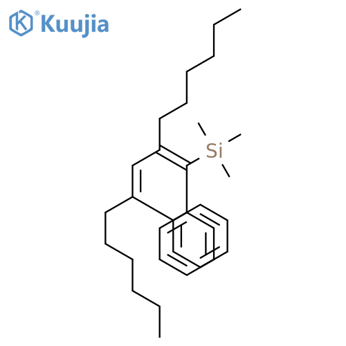 Silane, [(1E,3Z)-2-hexyl-1,4-diphenyl-1,3-decadienyl]trimethyl- structure