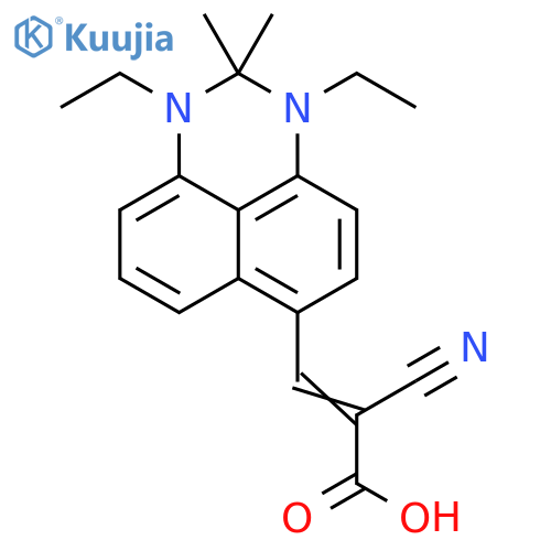 2-Propenoic acid, 2-cyano-3-(1,3-diethyl-2,3-dihydro-2,2-dimethyl-1H-perimidin-6-yl)- structure