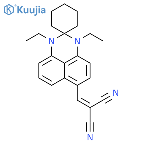 Propanedinitrile, 2-[(1',3'-diethylspiro[cyclohexane-1,2'(3'H)-[1H]perimidin]-6'-yl)methylene]- structure