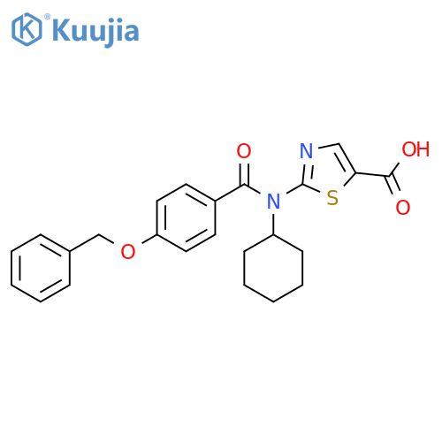 5-Thiazolecarboxylic acid, 2-[cyclohexyl[4-(phenylmethoxy)benzoyl]amino]- structure