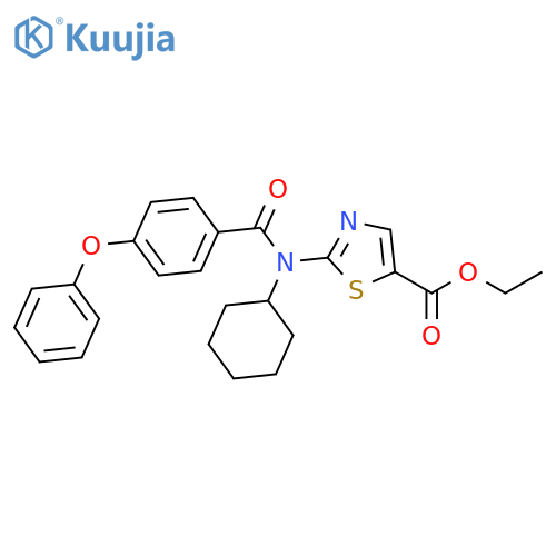 5-Thiazolecarboxylic acid, 2-[cyclohexyl(4-phenoxybenzoyl)amino]-,ethyl ester structure