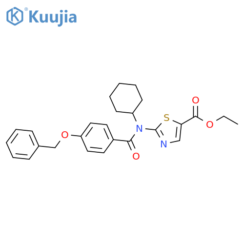 5-Thiazolecarboxylic acid, 2-[cyclohexyl[4-(phenylmethoxy)benzoyl]amino]-, ethyl ester structure
