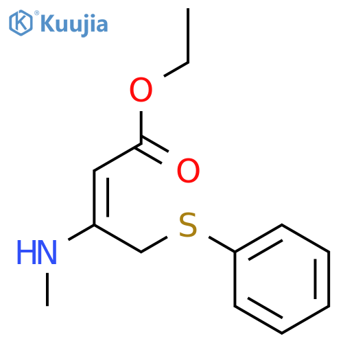 2-Butenoic acid, 3-(methylamino)-4-(phenylthio)-, ethyl ester structure