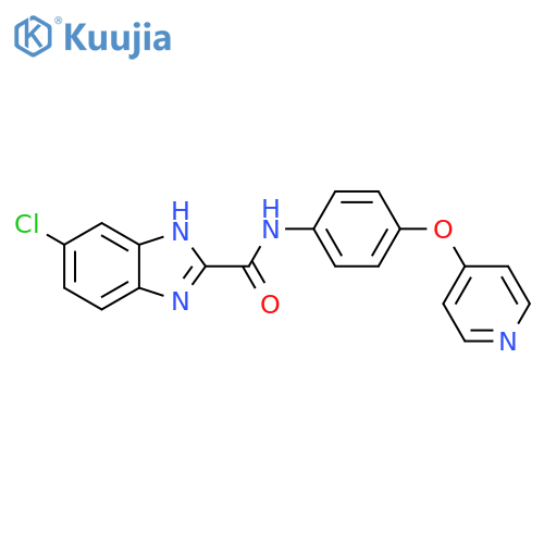 1H-Benzimidazole-2-carboxamide, 6-chloro-N-[4-(4-pyridinyloxy)phenyl]- structure