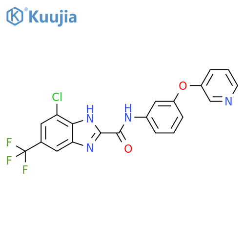 1H-Benzimidazole-2-carboxamide, 7-chloro-N-[3-(3-pyridinyloxy)phenyl]-5-(trifluoromethyl)- structure