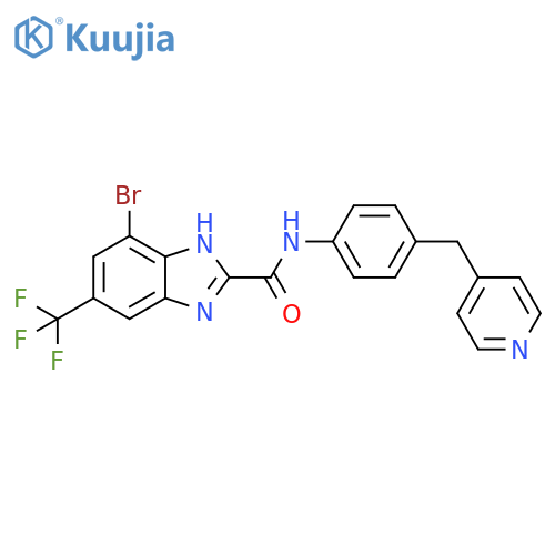 1H-Benzimidazole-2-carboxamide, 7-bromo-N-[4-(4-pyridinylmethyl)phenyl]-5-(trifluoromethyl)- structure