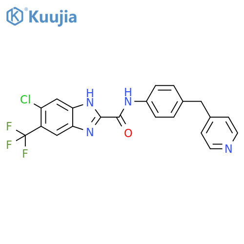 1H-Benzimidazole-2-carboxamide,5-chloro-N-[4-(4-pyridinylmethyl)phenyl]-6-(trifluoromethyl)- structure