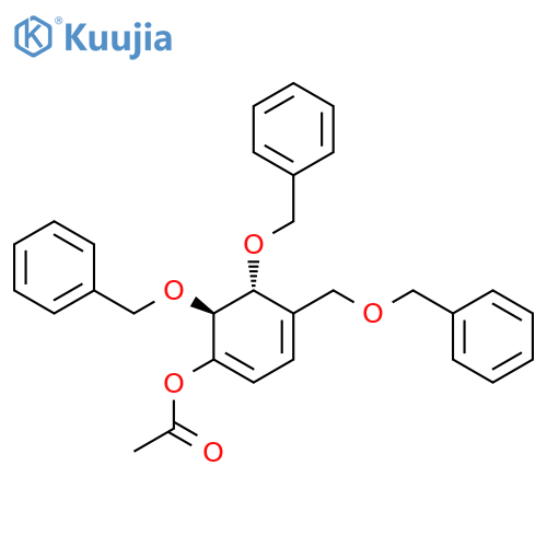 1,3-Cyclohexadien-1-ol,5,6-bis(phenylmethoxy)-4-[(phenylmethoxy)methyl]-, acetate, (5R,6S)- structure