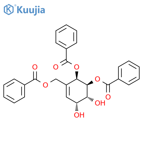 5-Cyclohexene-1,2,3,4-tetrol, 5-[(benzoyloxy)methyl]-, 3,4-dibenzoate,(1R,2R,3R,4R)- structure