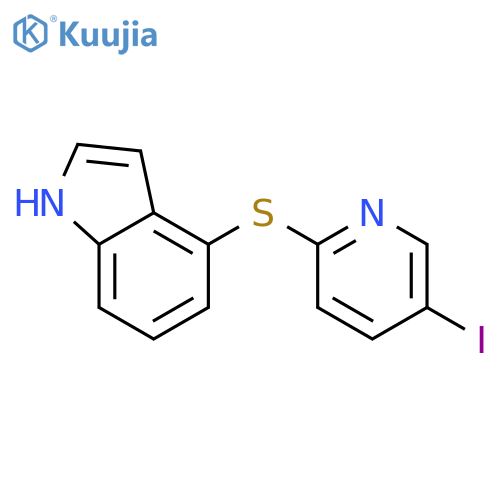 1H-Indole, 4-[(5-iodo-2-pyridinyl)thio]- structure