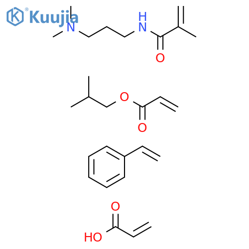 2-Propenoic acid, polymer with N-[3-(dimethylamino)propyl] -2-methyl-2-propenamide, ethenylbenzene and 2-methylpropyl 2-propenoate structure