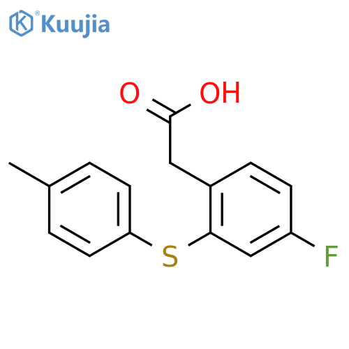 Benzeneacetic acid, 4-fluoro-2-[(4-methylphenyl)thio]- structure
