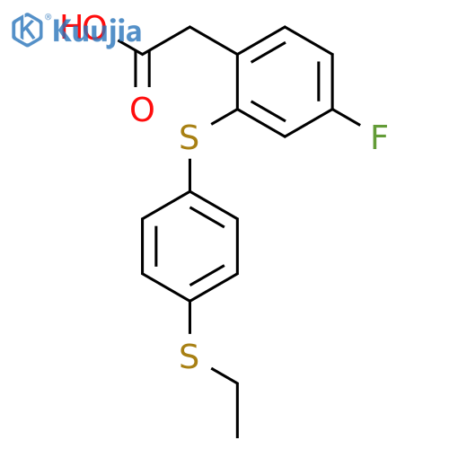 BENZENEACETIC ACID, 2-[[4-(ETHYLTHIO)PHENYL]THIO]-4-FLUORO- structure