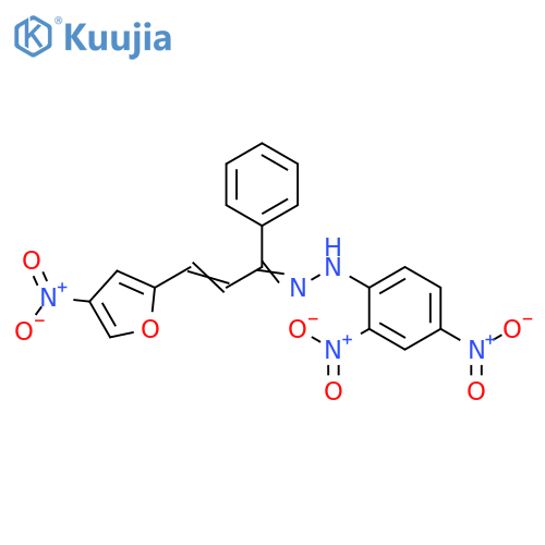 2-Propen-1-one, 3-(4-nitro-2-furanyl)-1-phenyl-,(2,4-dinitrophenyl)hydrazone structure