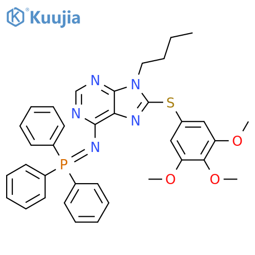 9H-Purin-6-amine, 9-butyl-8-[(3,4,5-trimethoxyphenyl)thio]-N-(triphenylphosphoranylidene)- structure