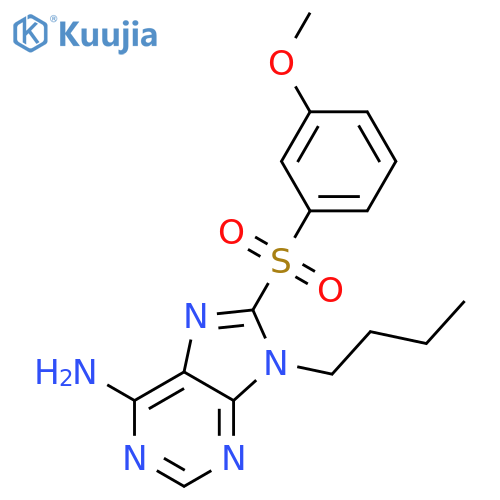 9H-Purin-6-amine, 9-butyl-8-[(3-methoxyphenyl)sulfonyl]- structure