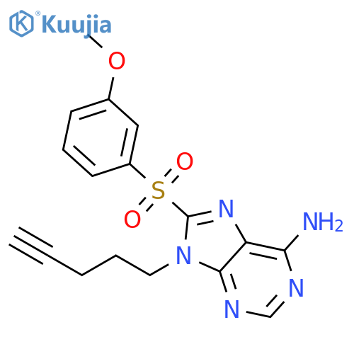 9H-Purin-6-amine, 8-[(3-methoxyphenyl)sulfonyl]-9-(4-pentynyl)- structure