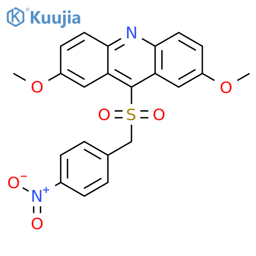 Acridine, 2,7-dimethoxy-9-[[(4-nitrophenyl)methyl]sulfonyl]- structure