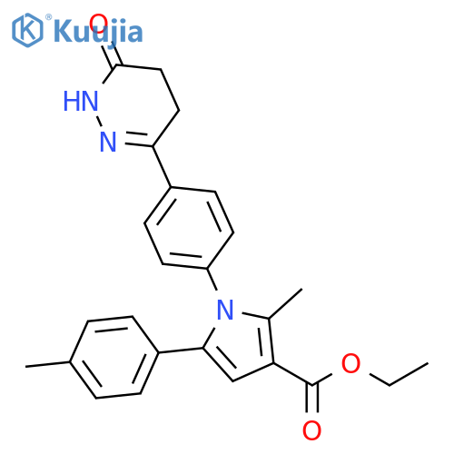 1H-Pyrrole-3-carboxylic acid,2-methyl-5-(4-methylphenyl)-1-[4-(1,4,5,6-tetrahydro-6-oxo-3-pyridazinyl)phenyl]-, ethyl ester structure