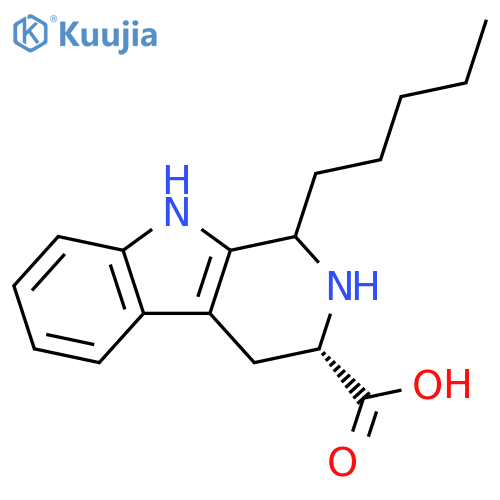 1H-Pyrido[3,4-b]indole-3-carboxylic acid, 2,3,4,9-tetrahydro-1-pentyl-, (3S)- structure