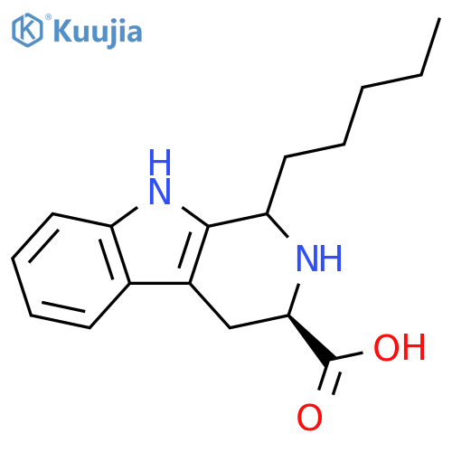 1H-Pyrido[3,4-b]indole-3-carboxylic acid, 2,3,4,9-tetrahydro-1-pentyl-,(3R)- structure