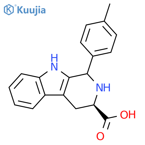 1H-Pyrido[3,4-b]indole-3-carboxylic acid, 2,3,4,9-tetrahydro-1-(4-methylphenyl)-, (3R)- structure
