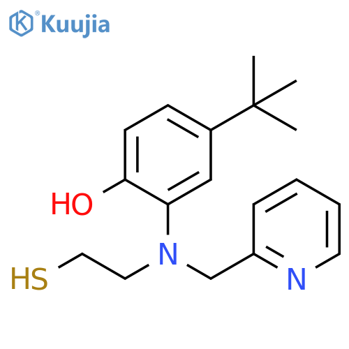 Phenol,4-(1,1-dimethylethyl)-2-[(2-mercaptoethyl)(2-pyridinylmethyl)amino]- structure