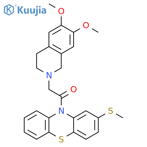 10H-Phenothiazine,10-[(3,4-dihydro-6,7-dimethoxy-2(1H)-isoquinolinyl)acetyl]-2-(methylthio)- structure