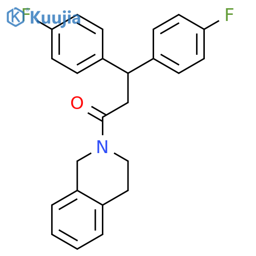 Isoquinoline, 2-[3,3-bis(4-fluorophenyl)-1-oxopropyl]-1,2,3,4-tetrahydro- structure