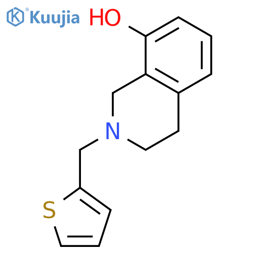 8-Isoquinolinol, 1,2,3,4-tetrahydro-2-(2-thienylmethyl)- structure