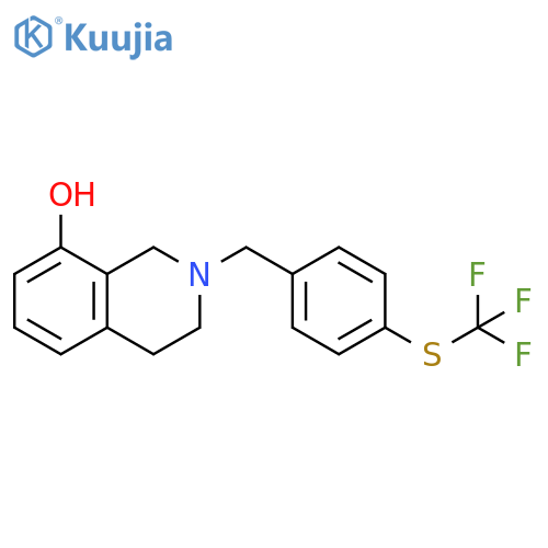 8-Isoquinolinol,1,2,3,4-tetrahydro-2-[[4-[(trifluoromethyl)thio]phenyl]methyl]- structure