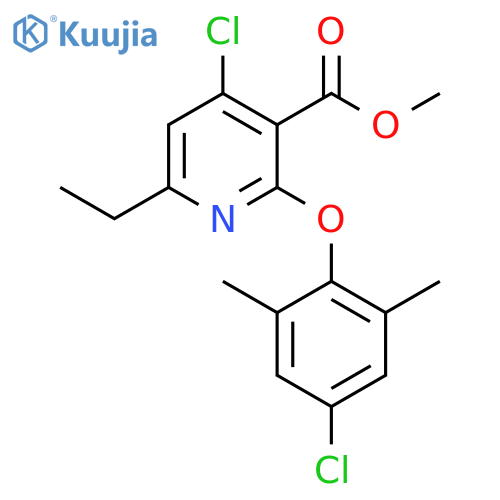 3-Pyridinecarboxylic acid, 4-chloro-2-(4-chloro-2,6-dimethylphenoxy)-6-ethyl-, methyl ester structure