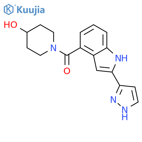 4-Piperidinol, 1-[[2-(1H-pyrazol-3-yl)-1H-indol-4-yl]carbonyl]- structure