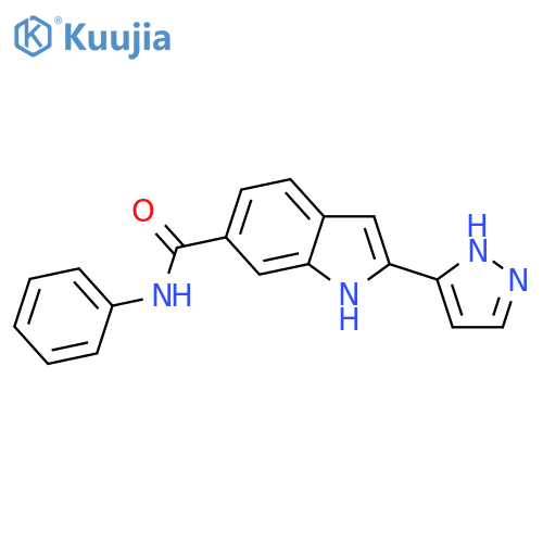 1H-Indole-6-carboxamide, N-phenyl-2-(1H-pyrazol-3-yl)- structure