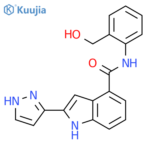 1H-Indole-4-carboxamide,N-[2-(hydroxymethyl)phenyl]-2-(1H-pyrazol-3-yl)- structure