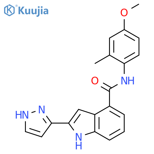 1H-Indole-4-carboxamide, N-(4-methoxy-2-methylphenyl)-2-(1H-pyrazol-3-yl)- structure