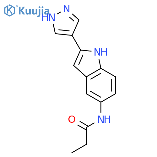 Propanamide, N-[2-(1H-pyrazol-4-yl)-1H-indol-5-yl]- structure