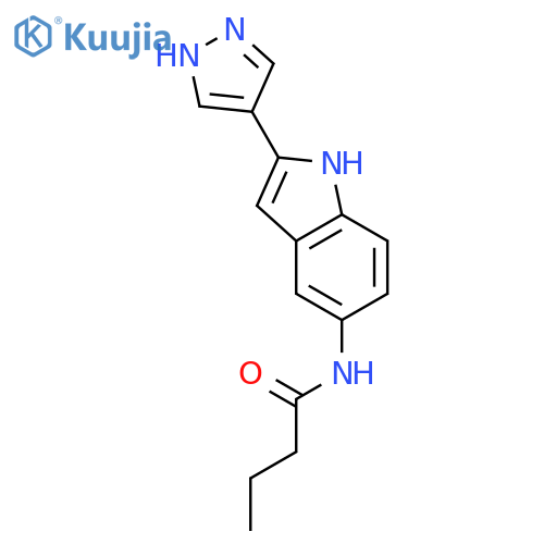 Butanamide, N-[2-(1H-pyrazol-4-yl)-1H-indol-5-yl]- structure