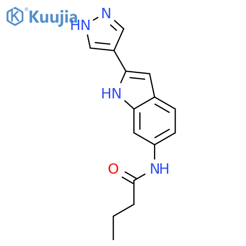 Butanamide, N-[2-(1H-pyrazol-4-yl)-1H-indol-6-yl]- structure