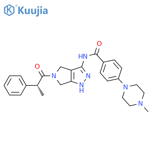 Benzamide,4-(4-methyl-1-piperazinyl)-N-[1,4,5,6-tetrahydro-5-[(2R)-1-oxo-2-phenylpropyl]pyrrolo[3,4-c]pyrazol-3-yl]- structure