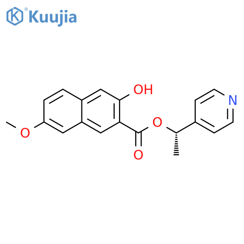 2-Naphthalenecarboxylic acid, 3-hydroxy-7-methoxy-, (1S)-1-(4-pyridinyl)ethyl ester structure