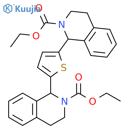 2(1H)-Isoquinolinecarboxylic acid, 1,1'-(2,5-thiophenediyl)bis[3,4-dihydro-, diethyl ester (9CI) structure