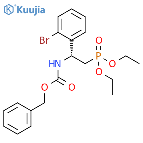 Carbamic acid, [(1R)-1-(2-bromophenyl)-2-(diethoxyphosphinyl)ethyl]-, phenylmethyl ester (9CI) structure
