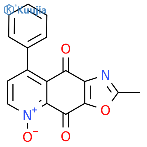 Oxazolo[4,5-g]quinoline-4,9-dione, 2-methyl-8-phenyl-, 5-oxide structure