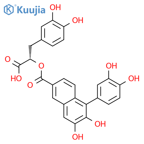 2-Naphthalenecarboxylic acid, 4-(3,4-dihydroxyphenyl)-6,7-dihydroxy-,(1R)-1-carboxy-2-(3,4-dihydroxyphenyl)ethyl ester structure